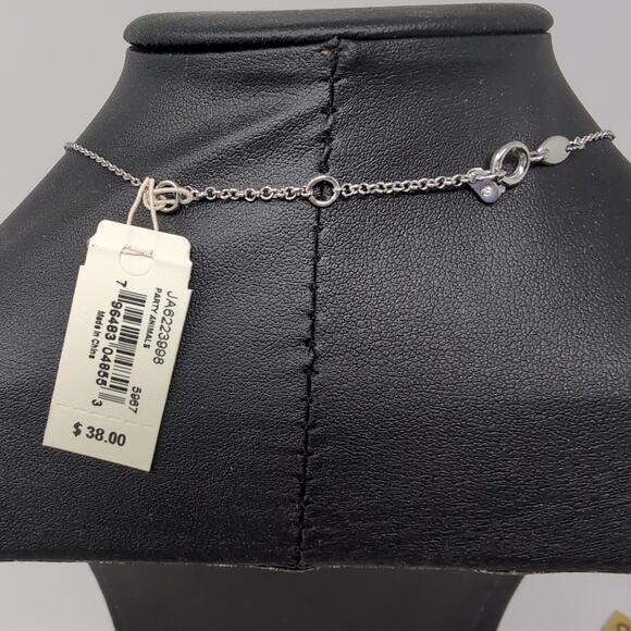 Fossil Brand Bird Owl Pendant Necklace Pave 2 Tone Jewelry Party Animal NEW NWT - Picture 4 of 9